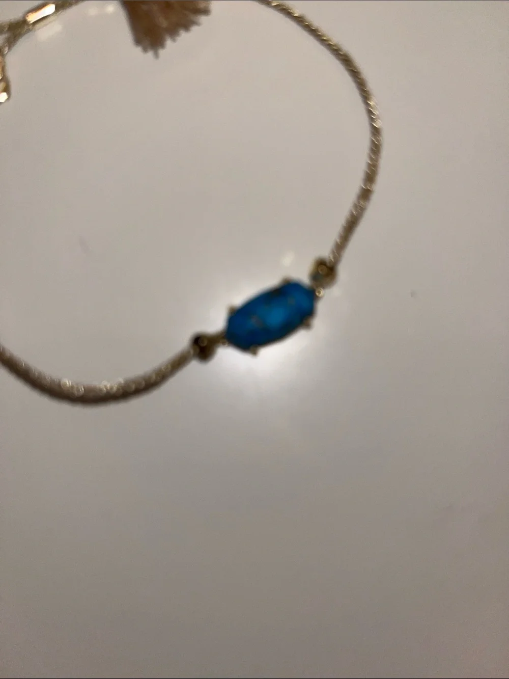 Kendra Scott Gold-Tone Bracelet with Turquoise Blue Stone
